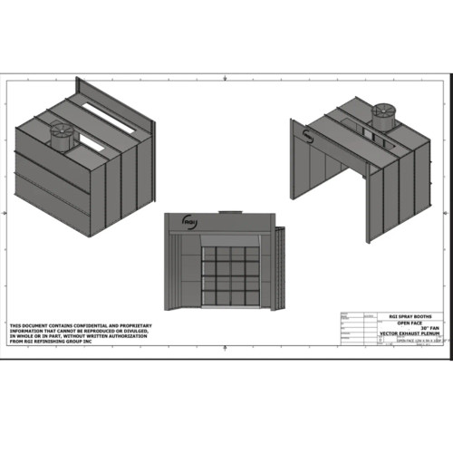 RGI IOF-1288 2 HP 12 Ft Open Face Spray Booth